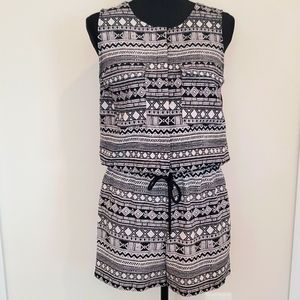 Merona Women's Romper, Medium, Black & White (New With Tags)